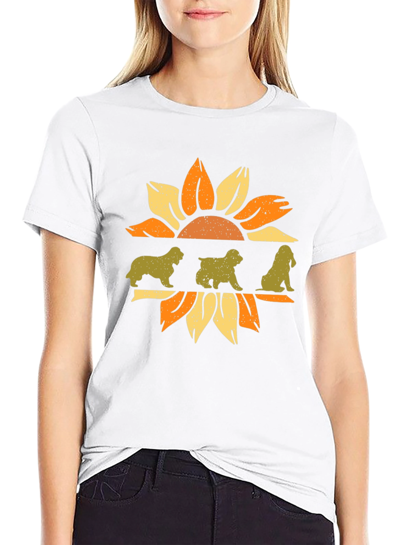 Dog Sunflower Graphic Tee