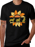 Dog Sunflower Graphic Tee