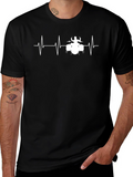 Drummer Heartbeat T-Shirt - Black