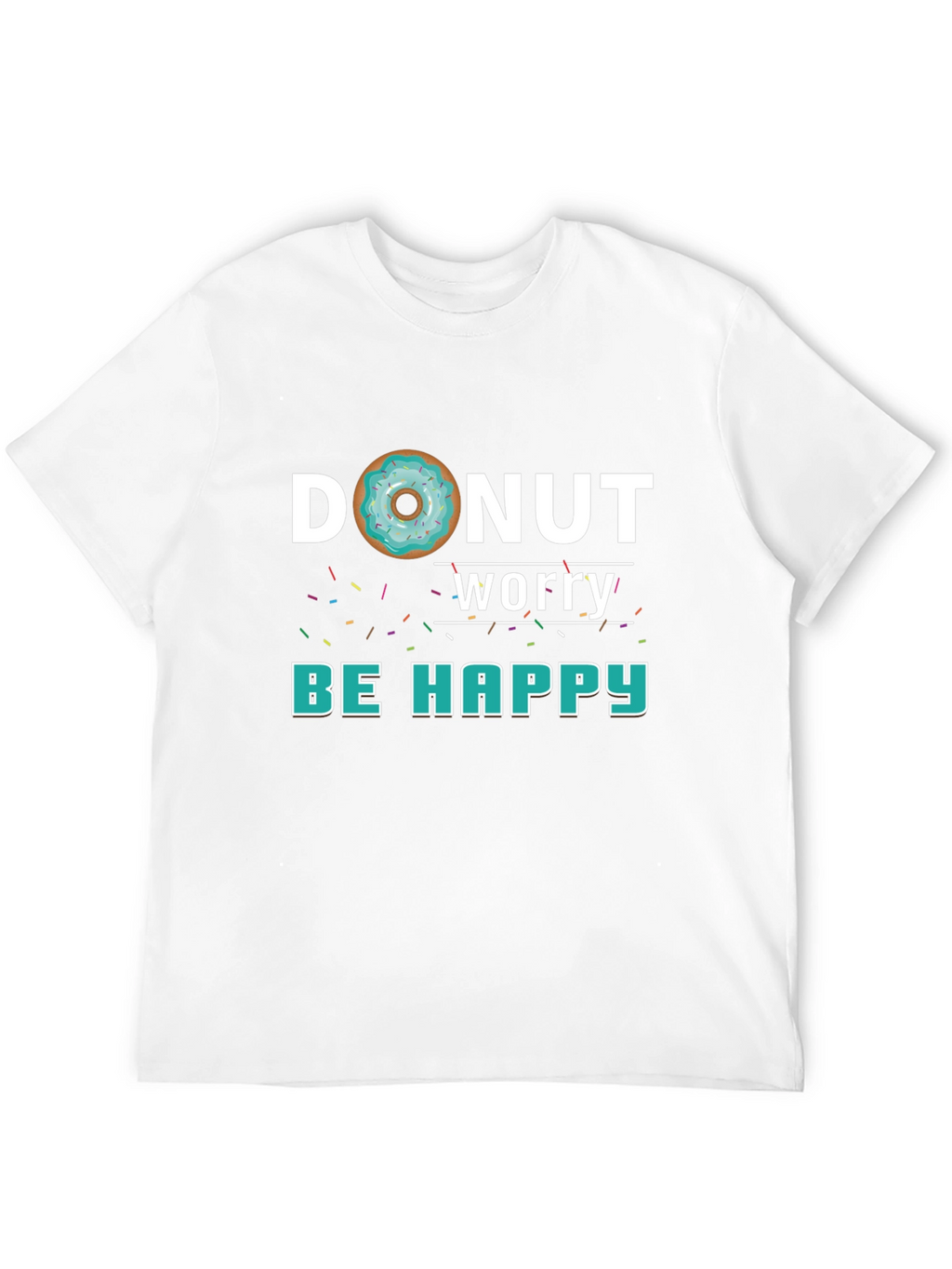 Donut Worry Be Happy Black Graphic Tee
