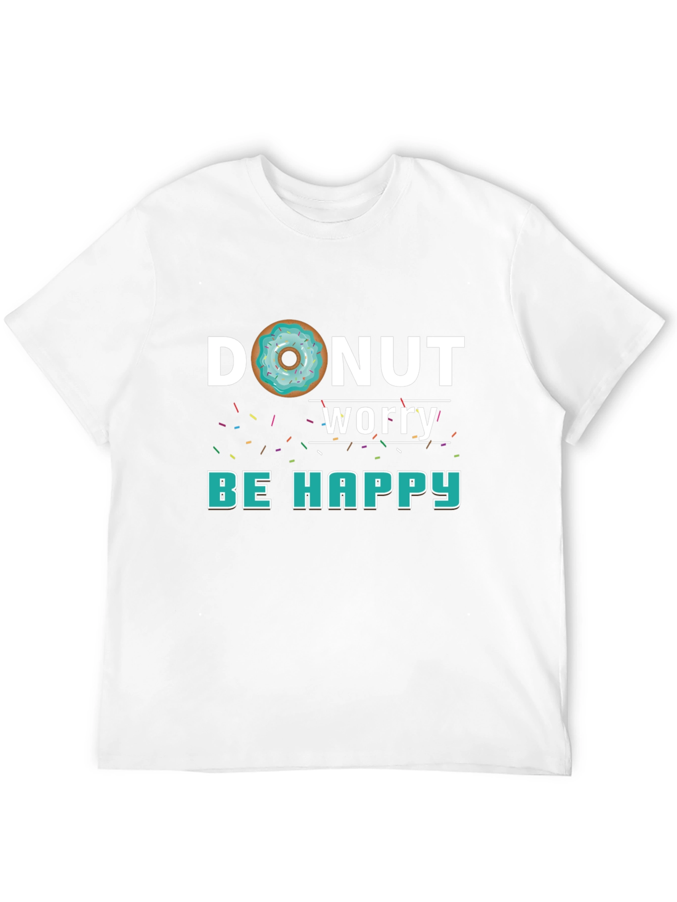 Donut Worry Be Happy Black Graphic Tee