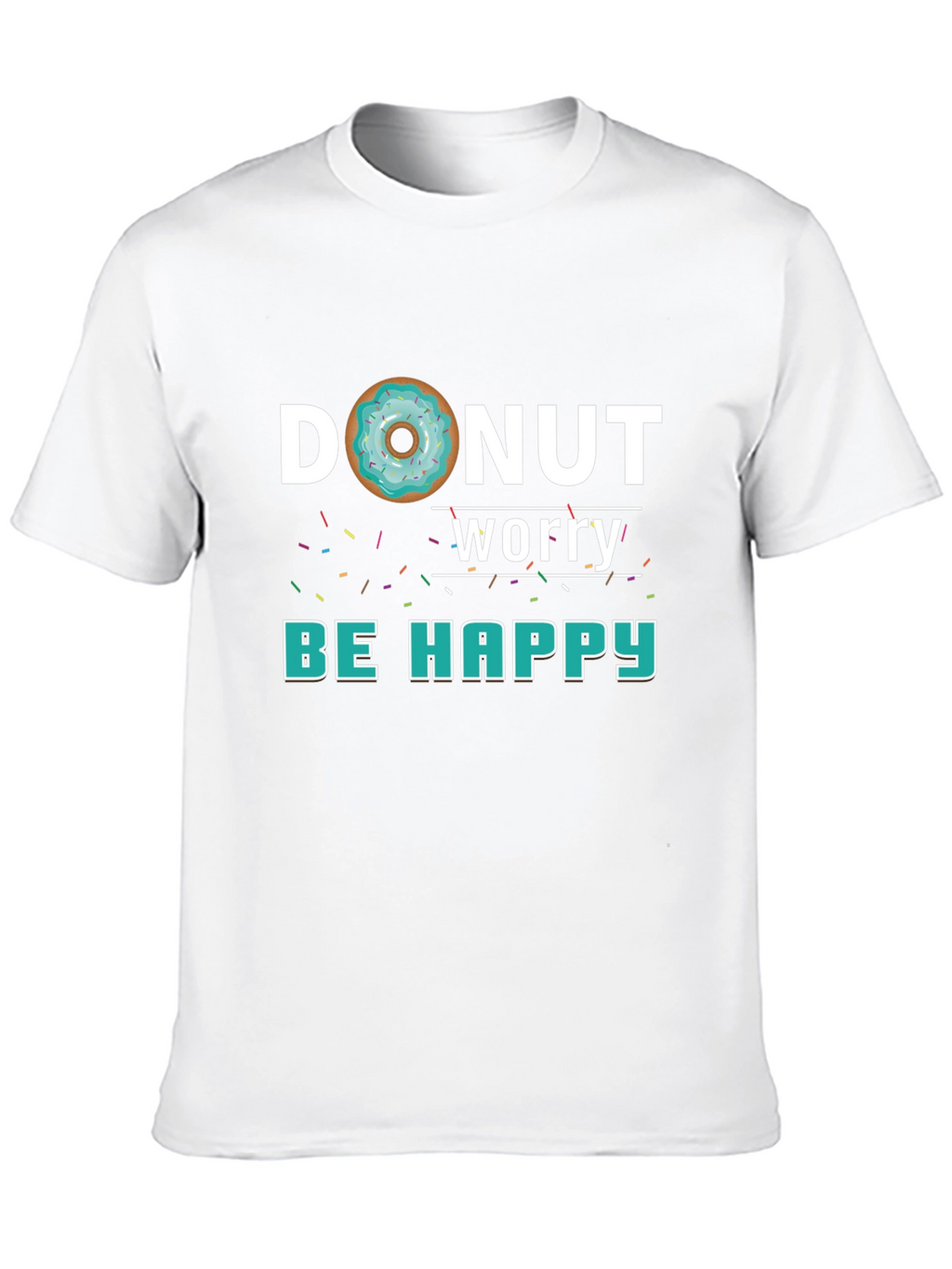 Donut Worry Be Happy Black Graphic Tee