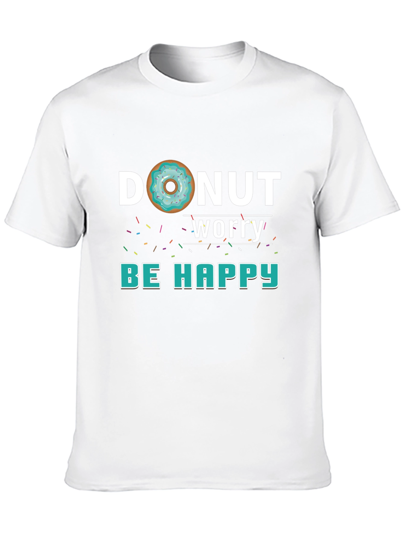 Donut Worry Be Happy Black Graphic Tee