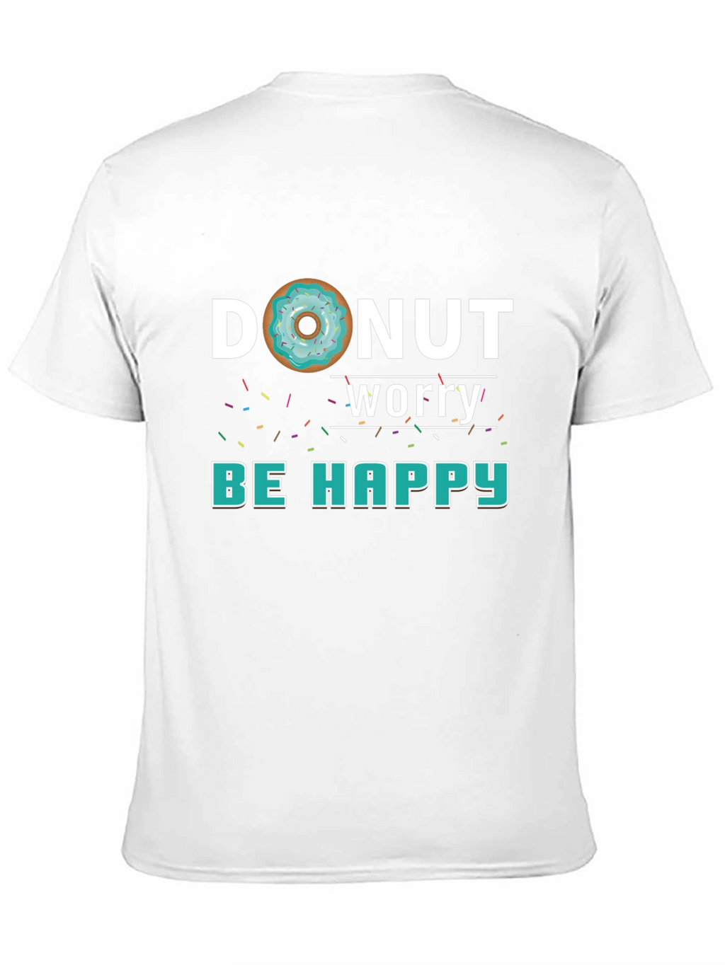 Donut Worry Be Happy Black Graphic Tee