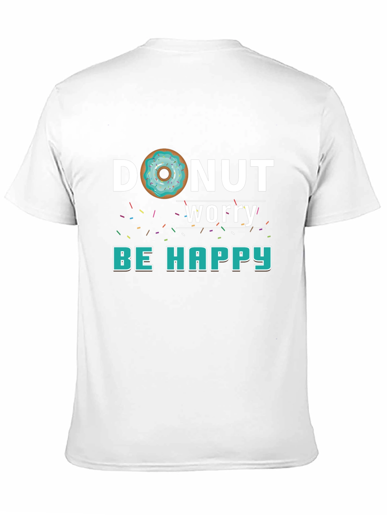 Donut Worry Be Happy Black Graphic Tee