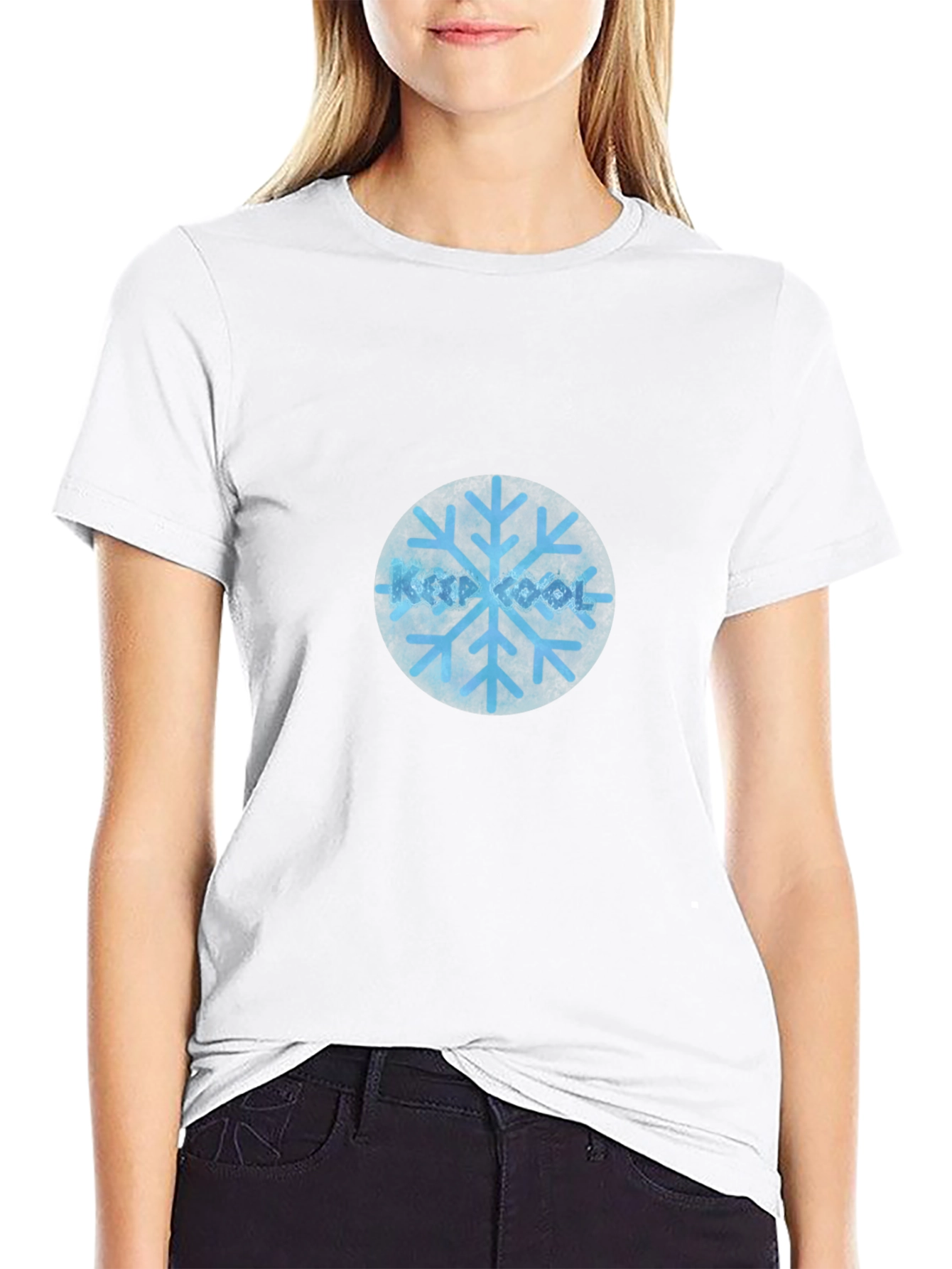 Cool Snowflake Graphic Black T-Shirt