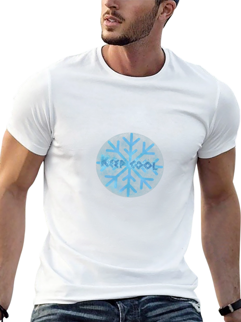 Cool Snowflake Graphic Black T-Shirt