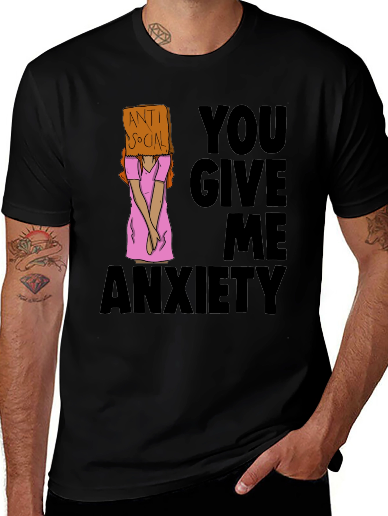 Anti Social You Give Me Anxiety Graphic Tee