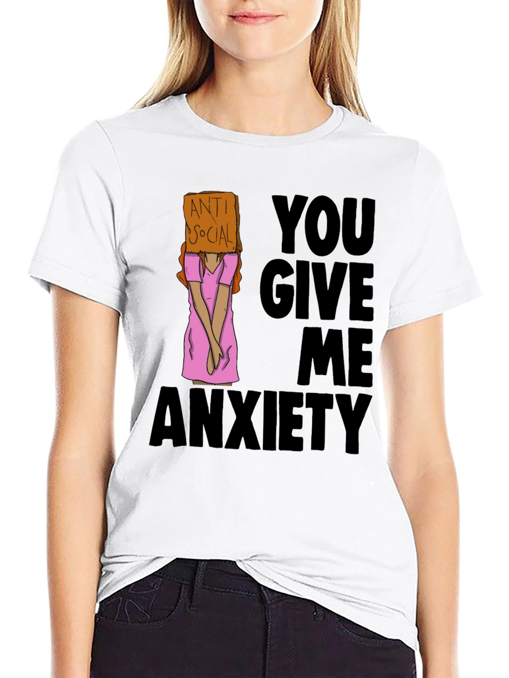 Anti Social You Give Me Anxiety Graphic Tee