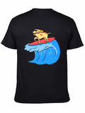 Dog Surfing Wave Graphic Tee