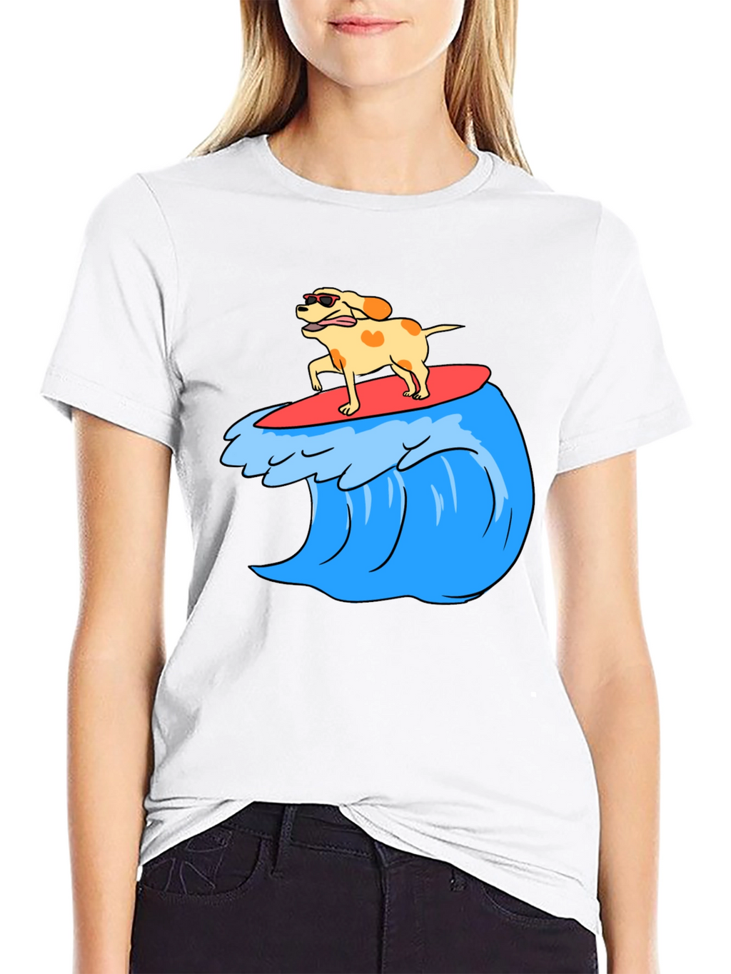 Dog Surfing Wave Graphic Tee