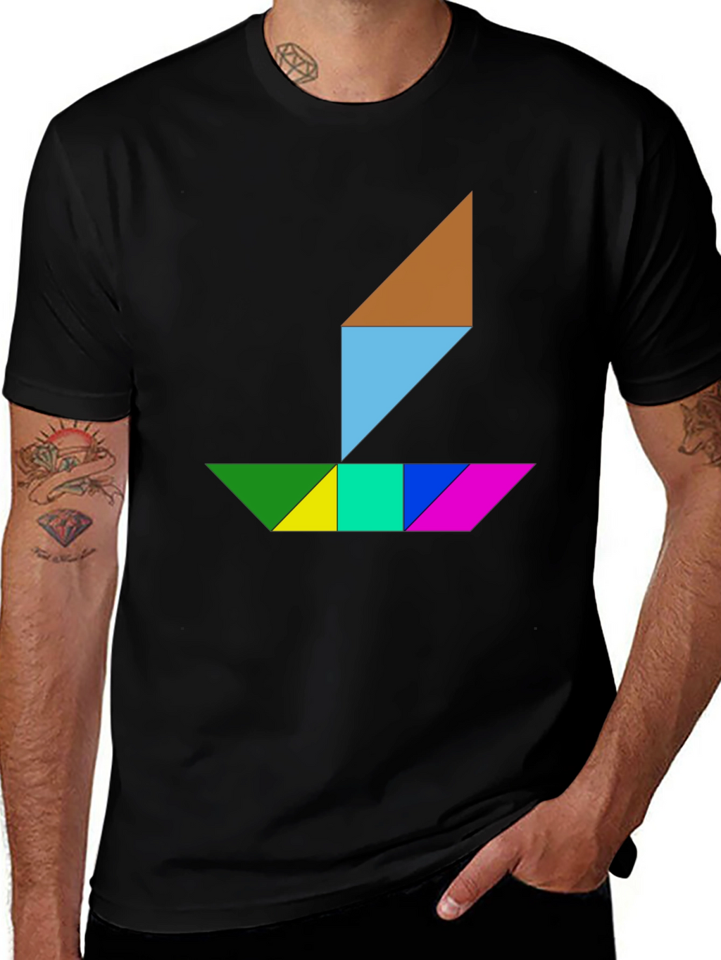 Geometric Sailboat Graphic Tee