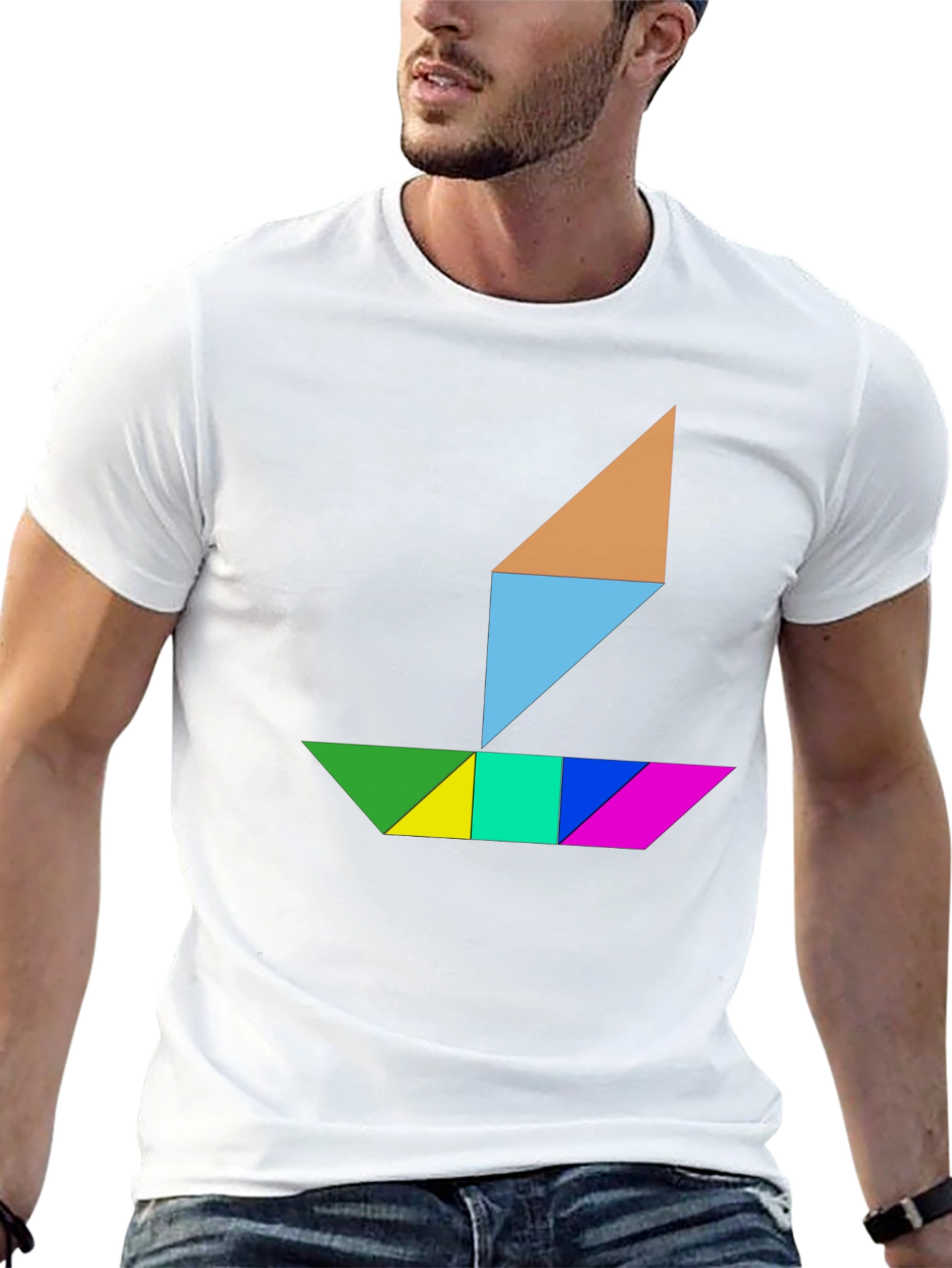 Geometric Sailboat Graphic Tee