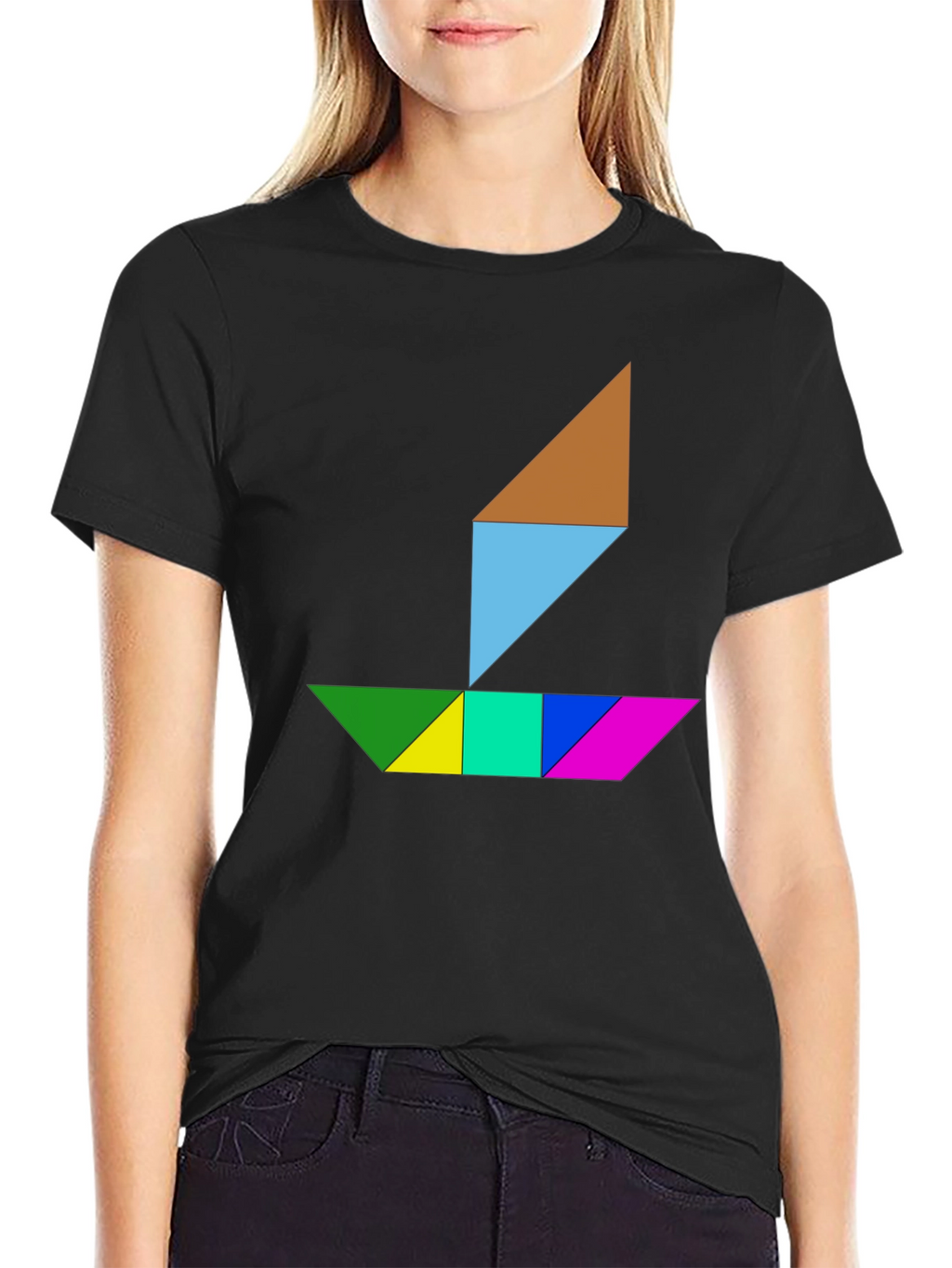 Geometric Sailboat Graphic Tee