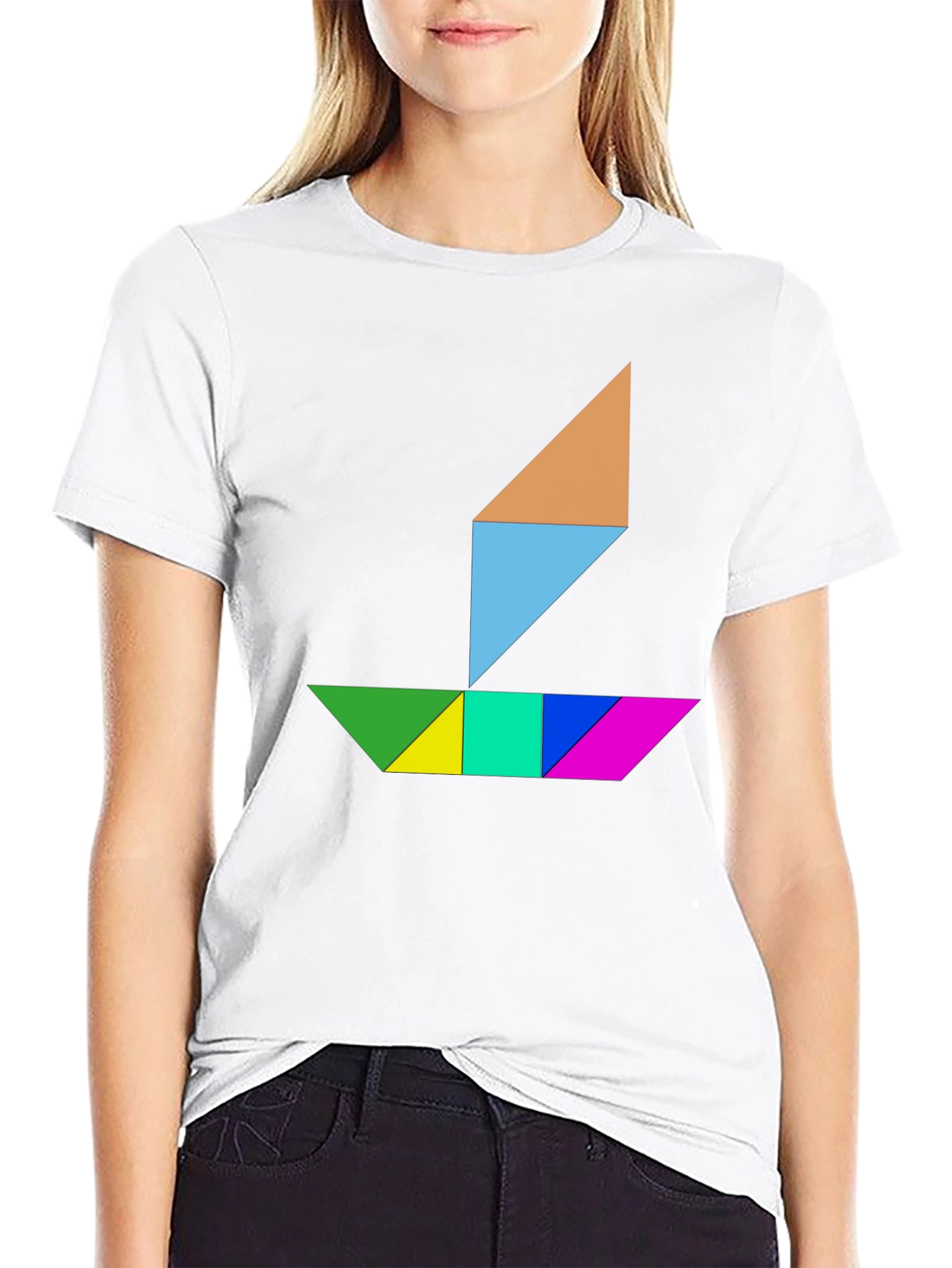 Geometric Sailboat Graphic Tee