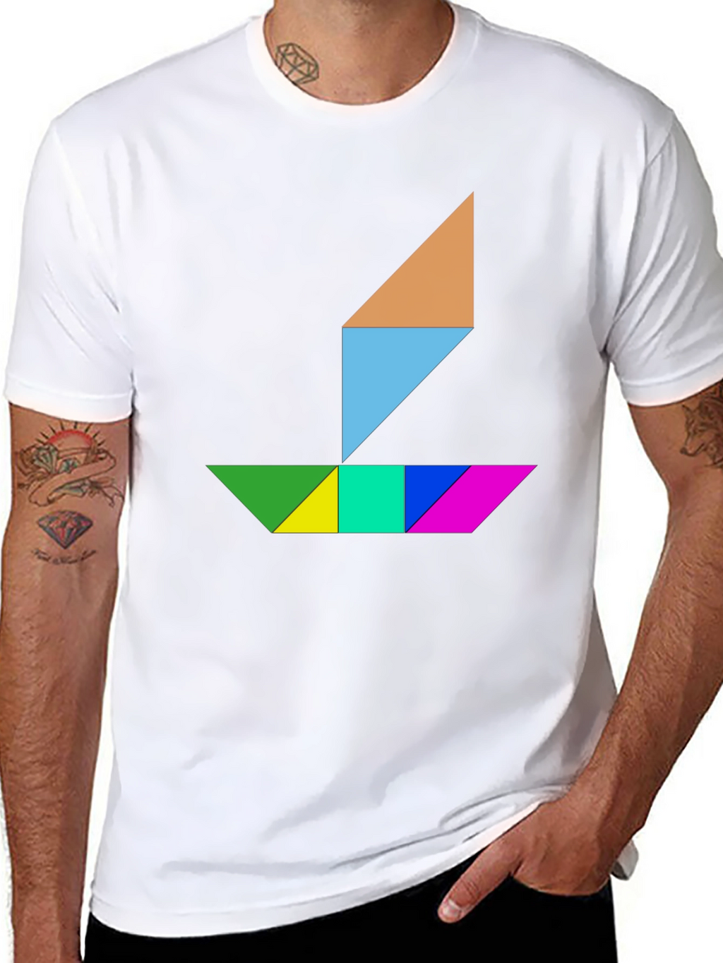 Geometric Sailboat Graphic Tee