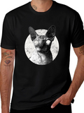 Creepy Cat T-Shirt - Sphynx with Upside-Down Cross