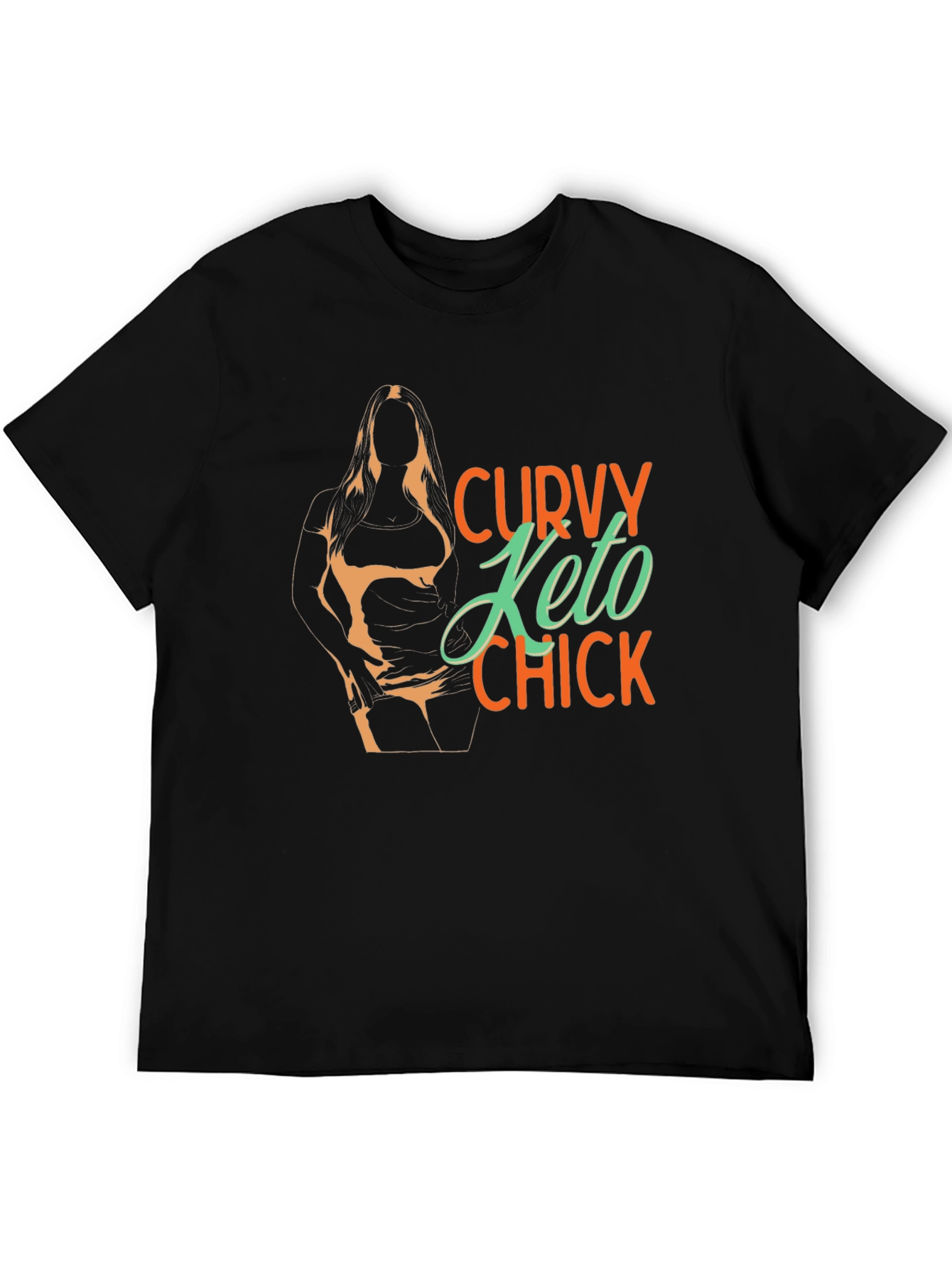 Curvy Keto Chick Graphic Tee - Black Unisex