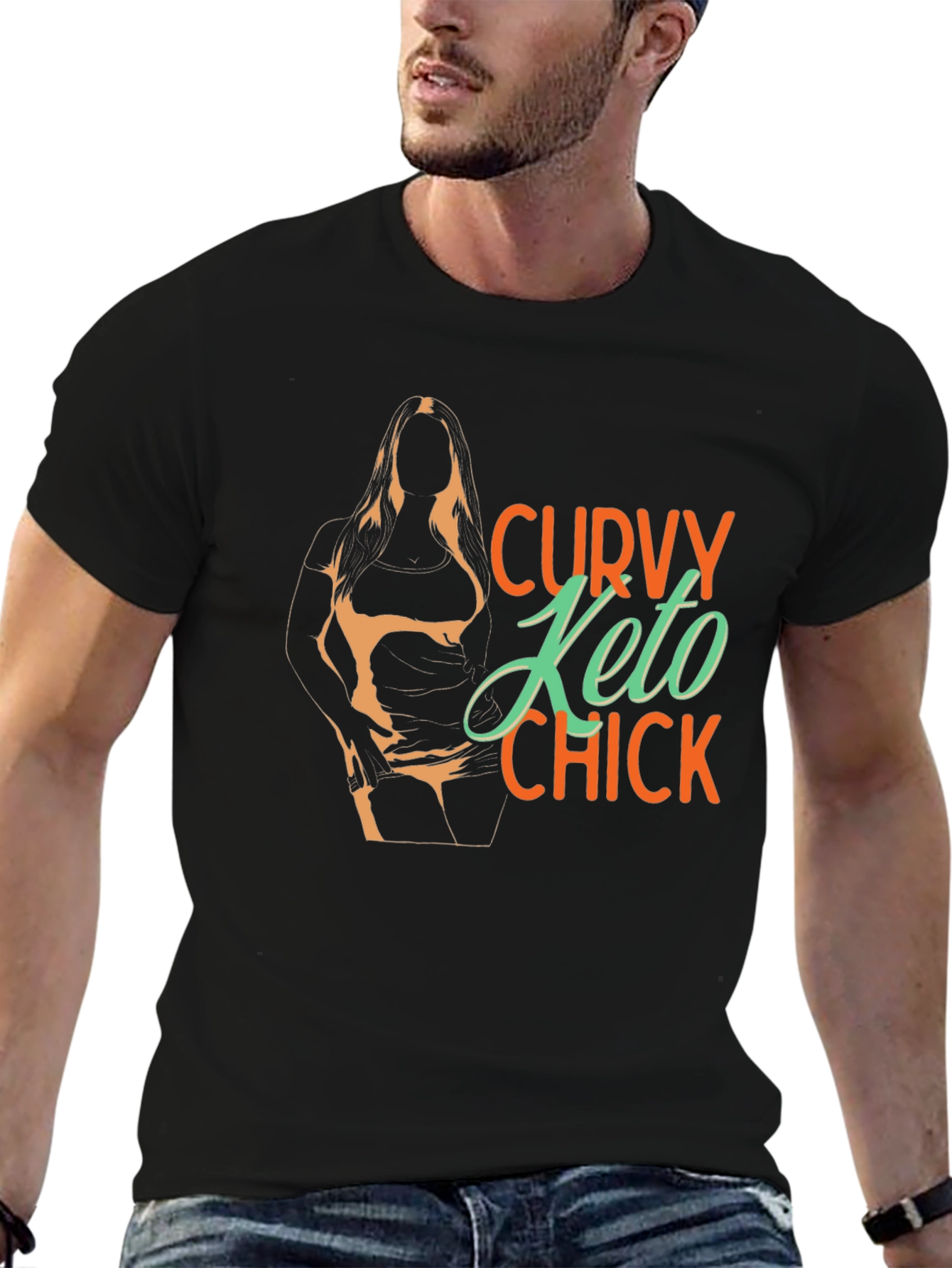 Curvy Keto Chick Graphic Tee - Black Unisex