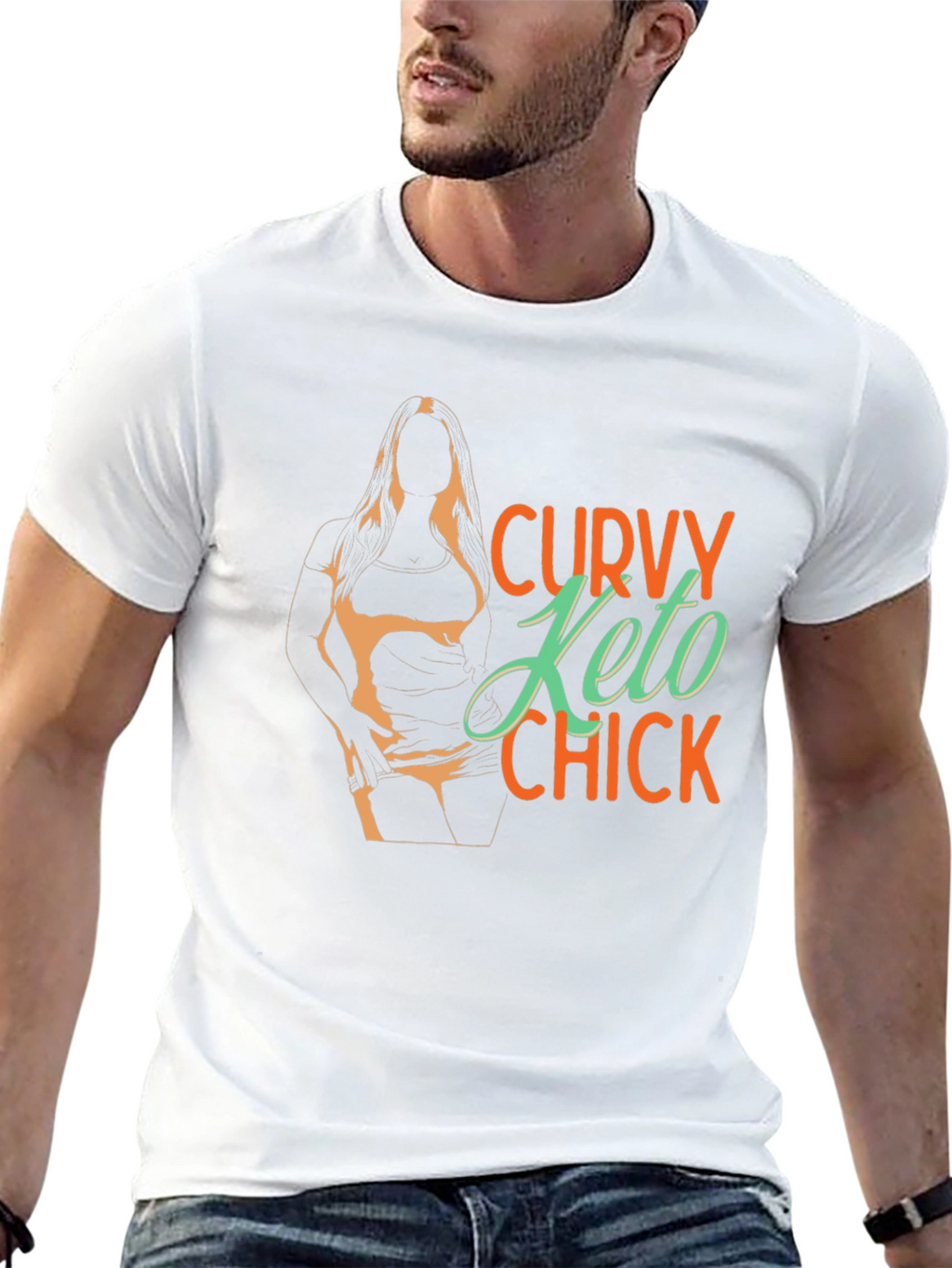 Curvy Keto Chick Graphic Tee - Black Unisex