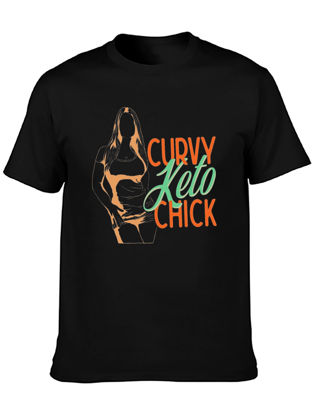 Curvy Keto Chick Graphic Tee - Black Unisex
