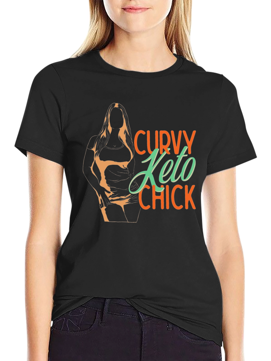 Curvy Keto Chick Graphic Tee - Black Unisex