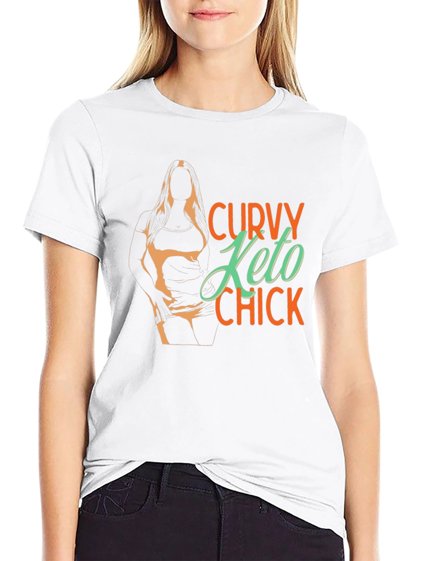 Curvy Keto Chick Graphic Tee - Black Unisex
