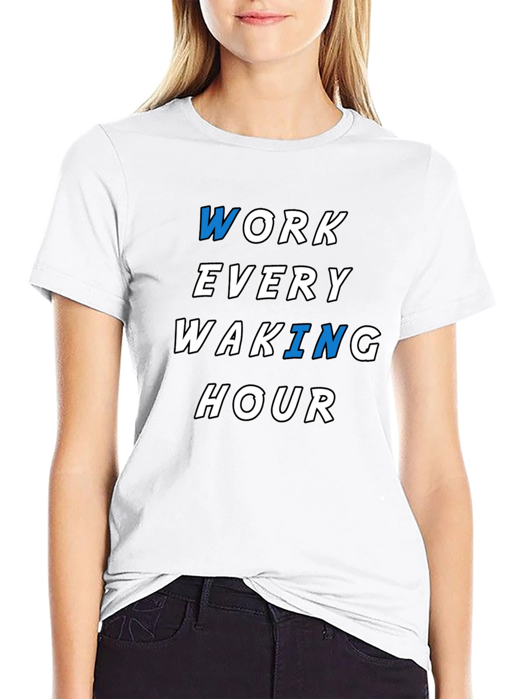 Work Every Waking Hour Graphic Tee - Black