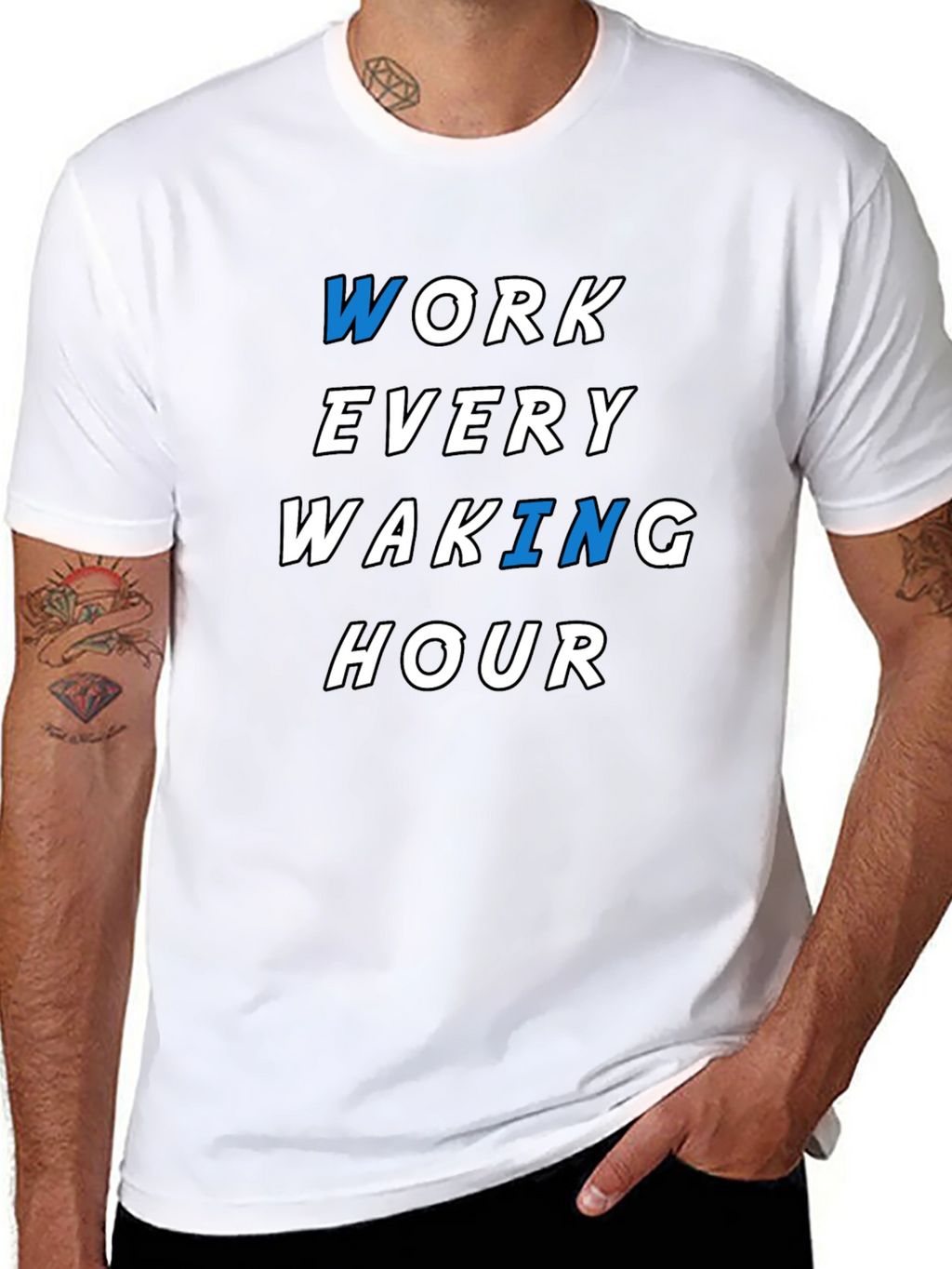 Work Every Waking Hour Graphic Tee - Black