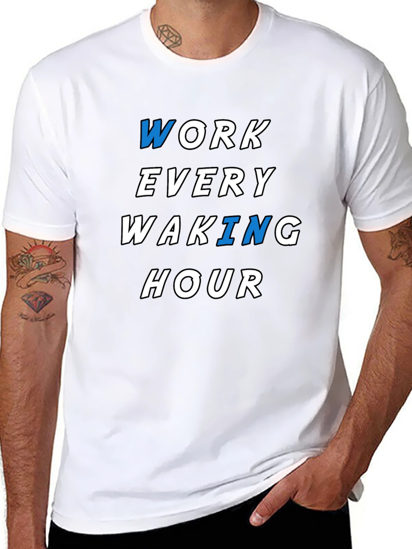 Work Every Waking Hour Graphic Tee - Black