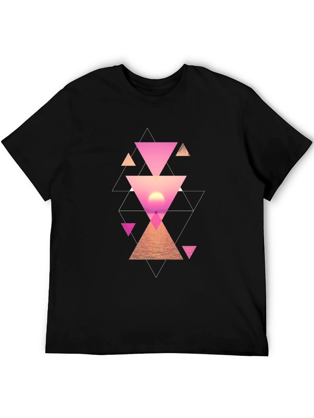 Geometric Sunset Mens Graphic Tee