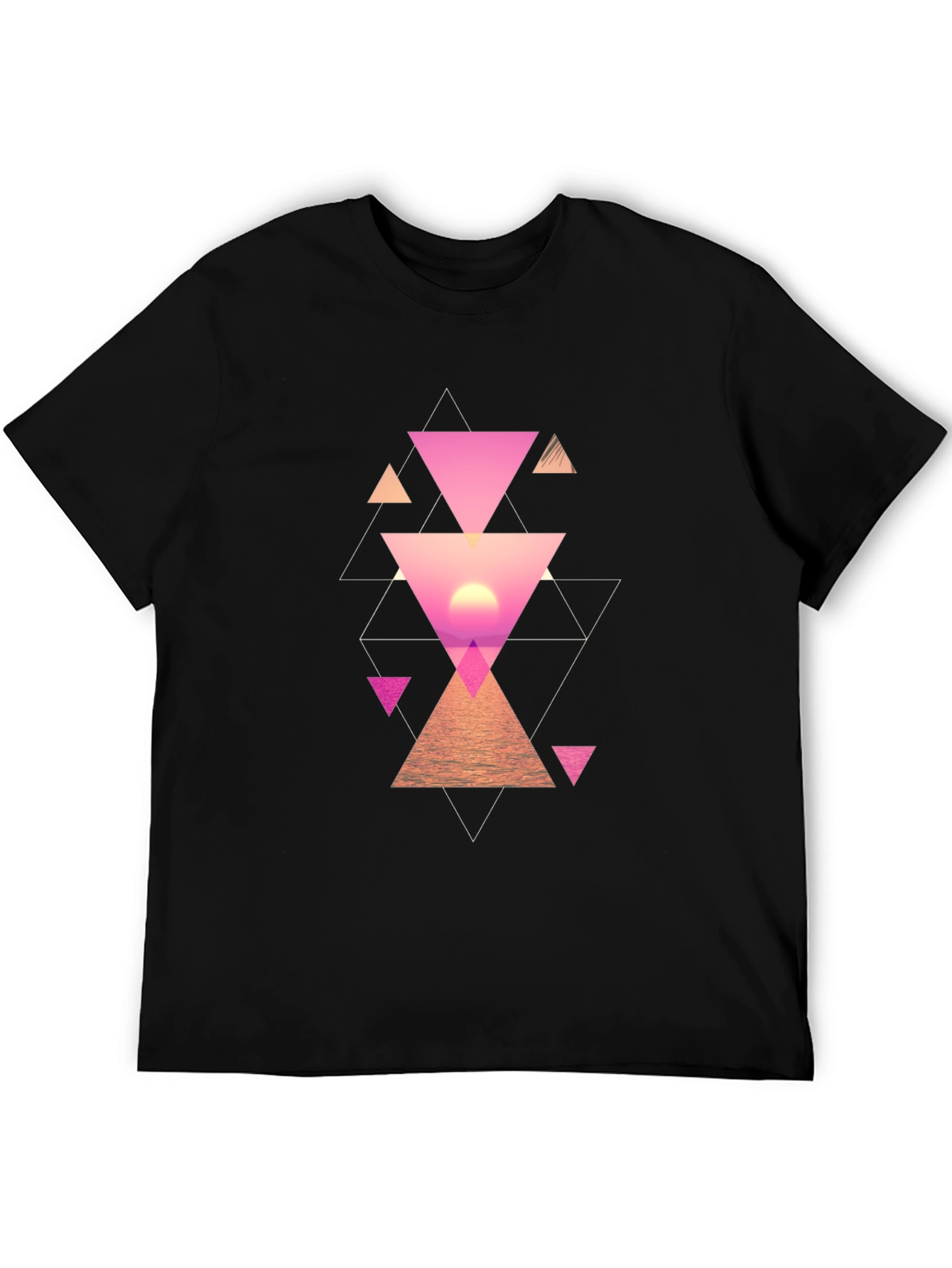 Geometric Sunset Mens Graphic Tee