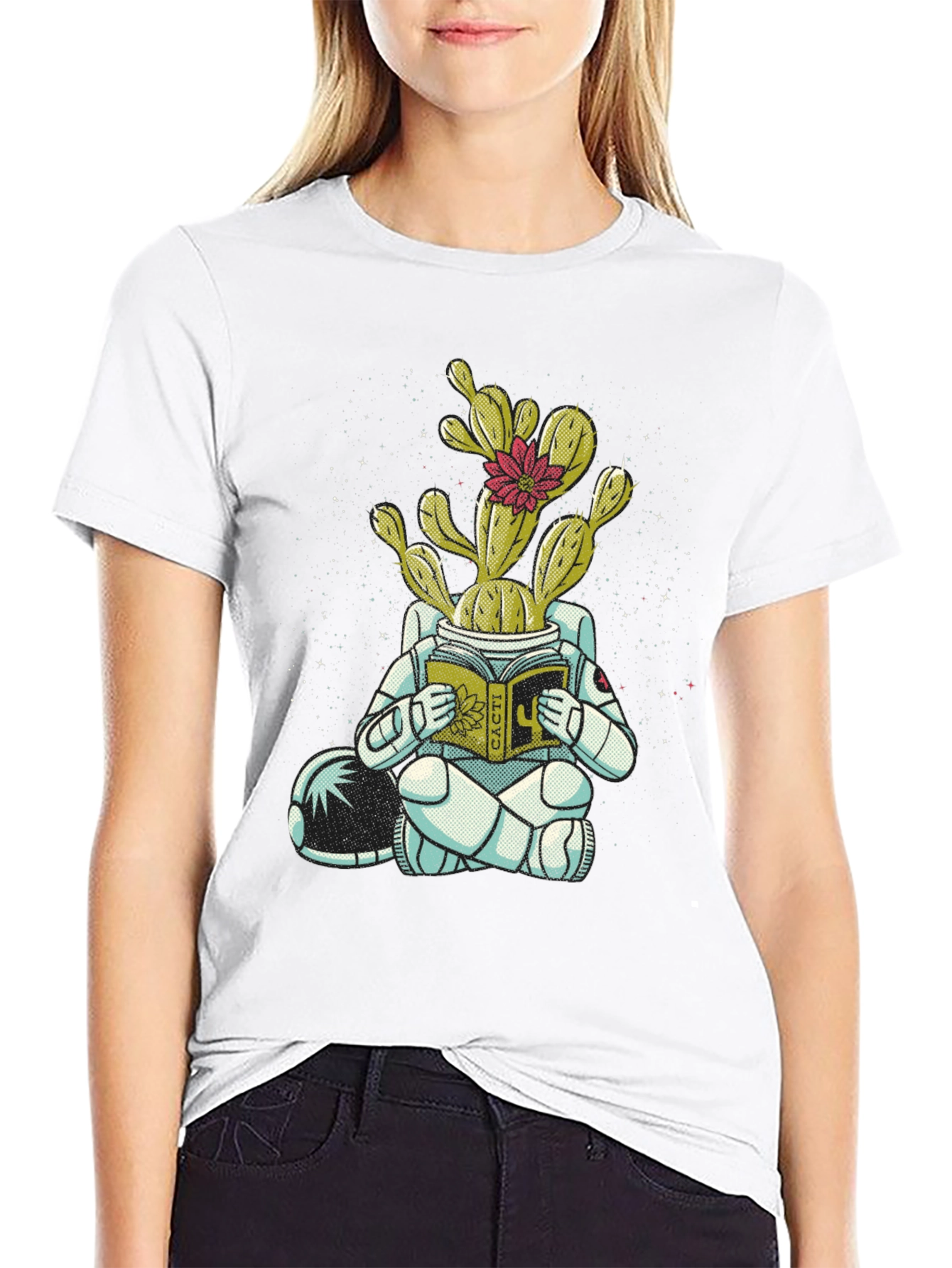Cactus Astronaut Graphic Tee - Unique Design