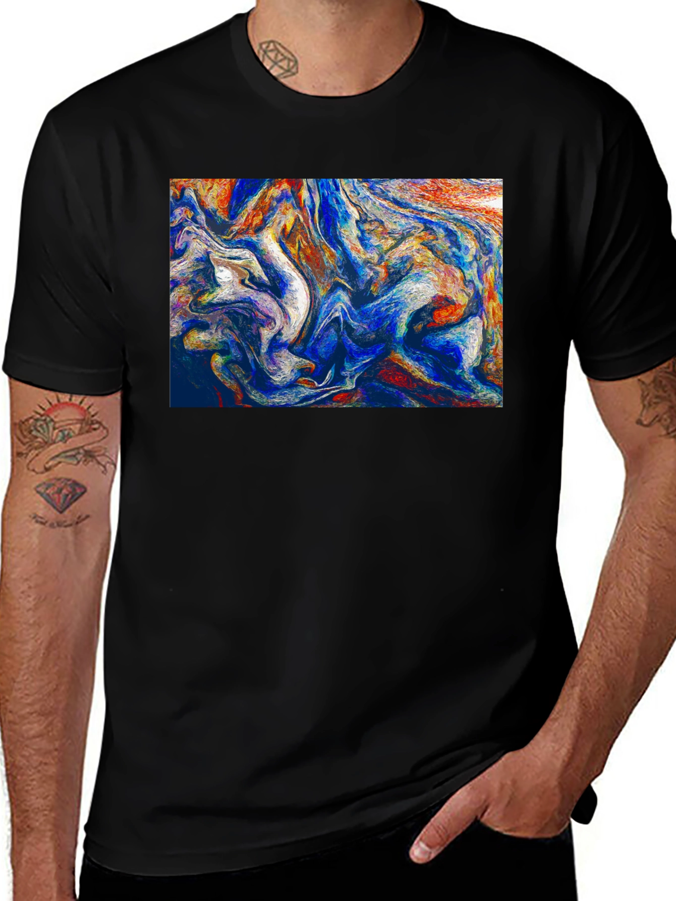 Abstract Art Black T-Shirt