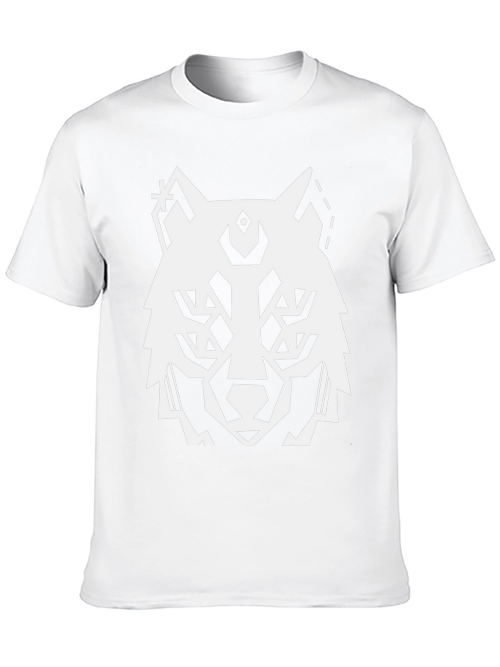 Geometric Wolf Graphic Tee - Modern Black T-Shirt