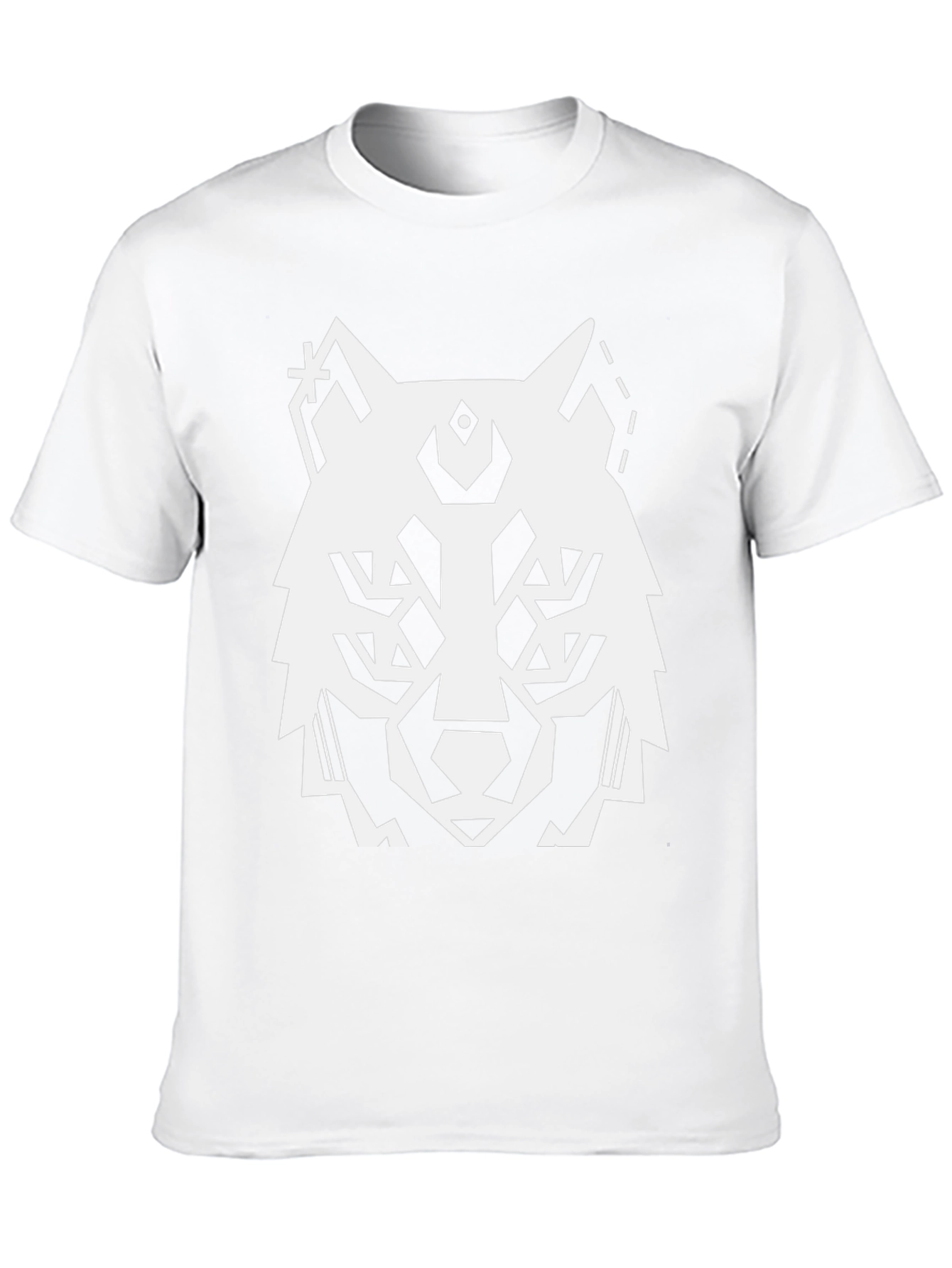 Geometric Wolf Graphic Tee - Modern Black T-Shirt