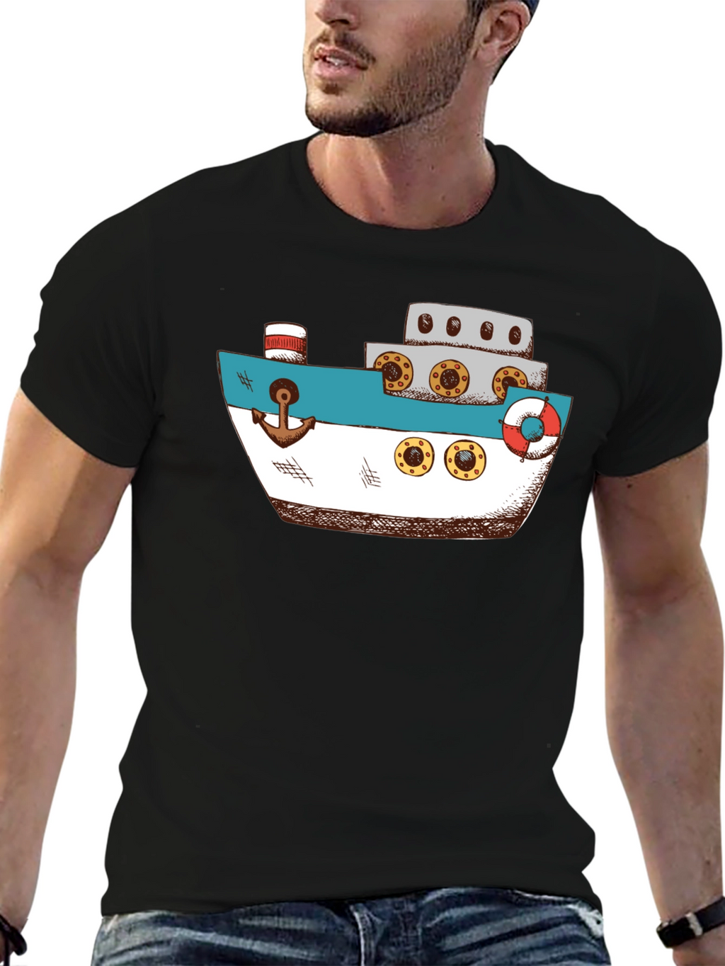 Nautical Ship Graphic T-Shirt