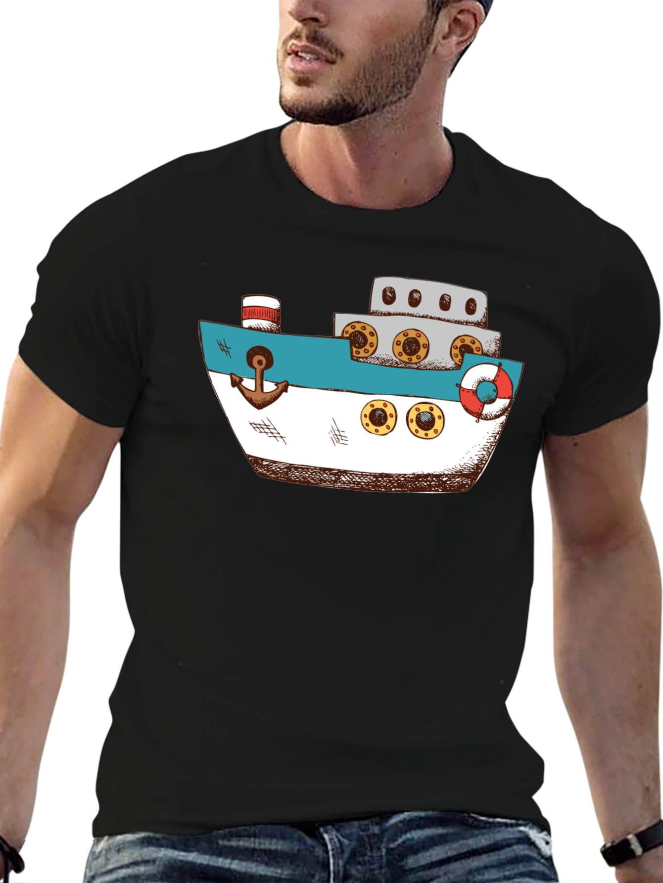 Nautical Ship Graphic T-Shirt