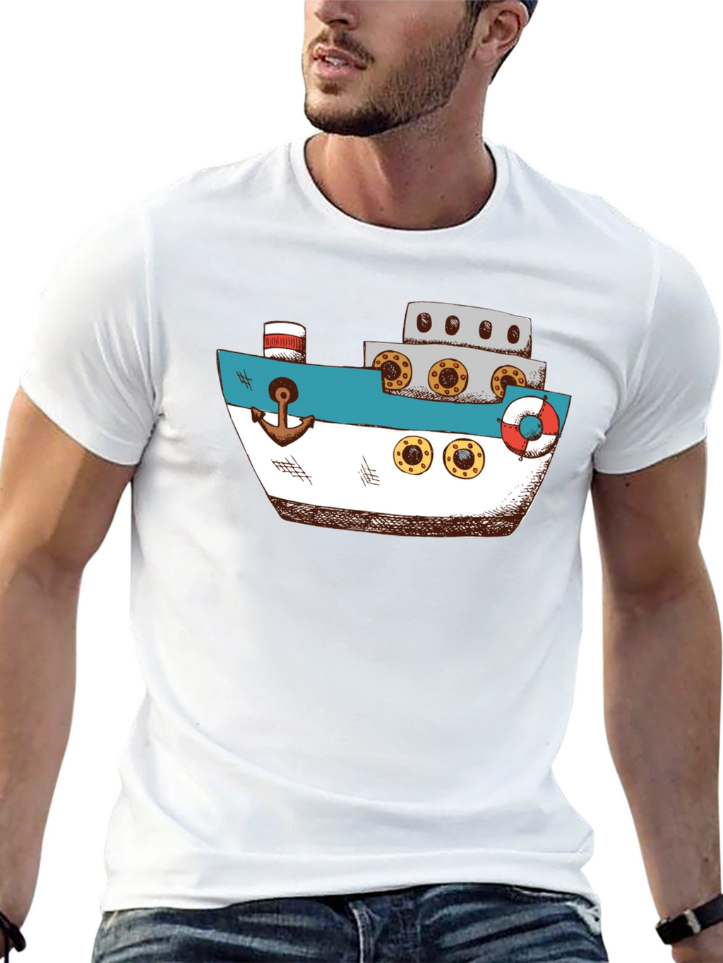 Nautical Ship Graphic T-Shirt