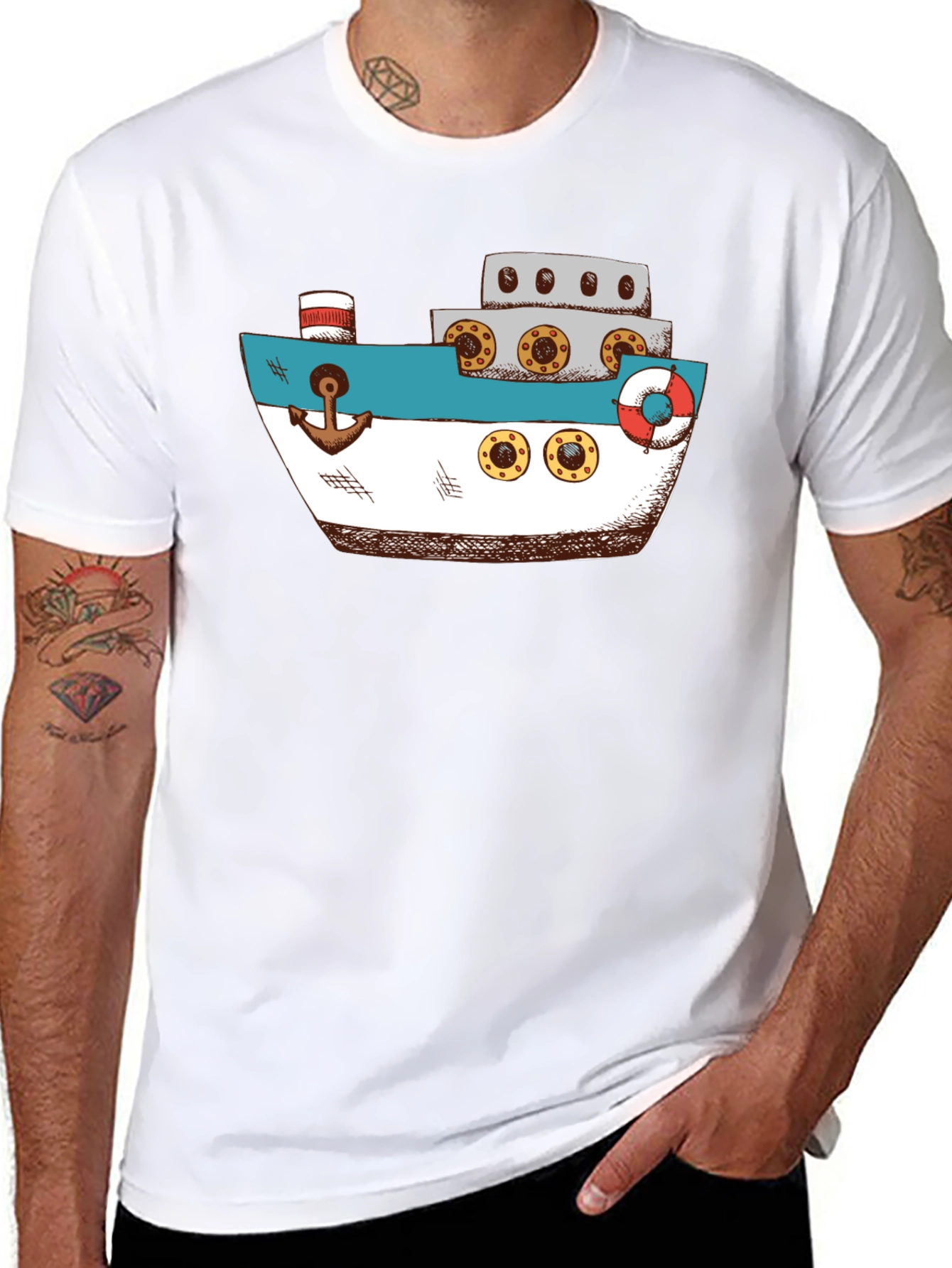 Nautical Ship Graphic T-Shirt