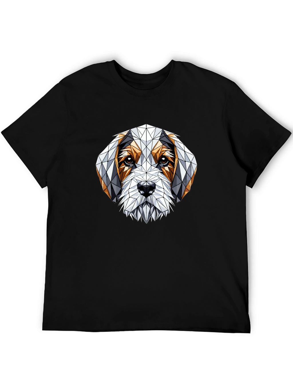 Geometric Dog Graphic T-Shirt - Stylish Mens Tee