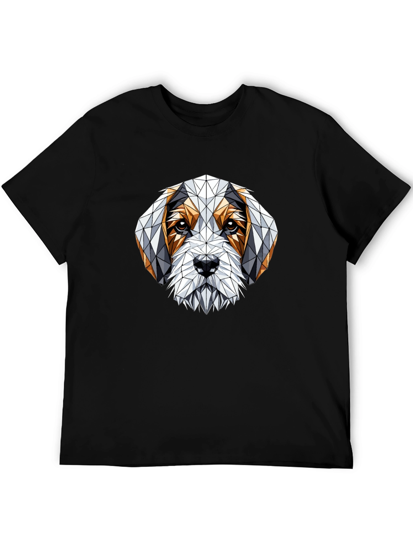 Geometric Dog Graphic T-Shirt - Stylish Mens Tee