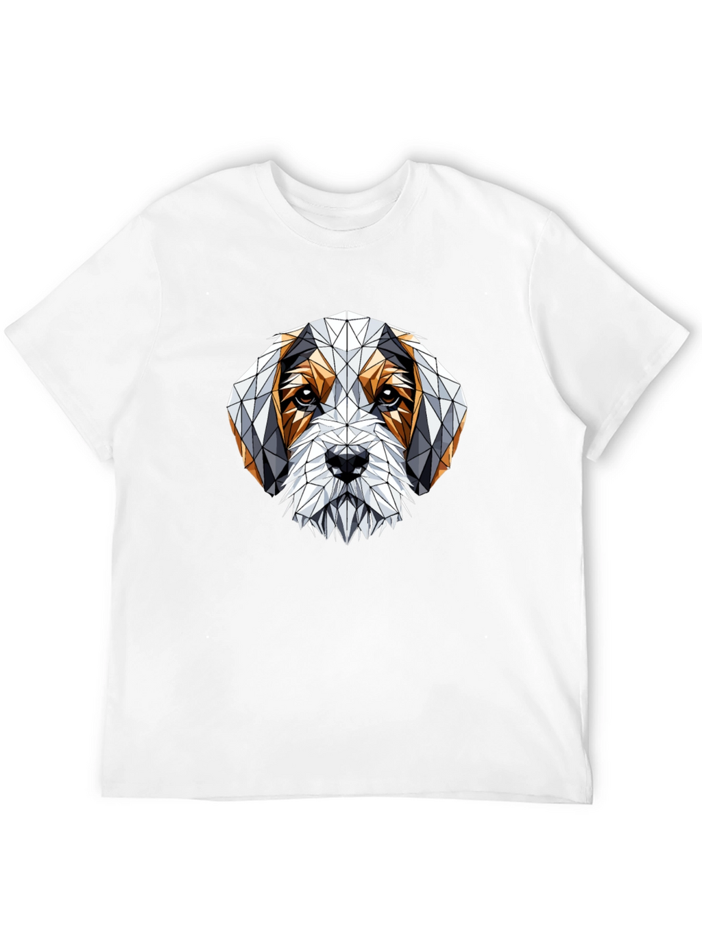 Geometric Dog Graphic T-Shirt - Stylish Mens Tee