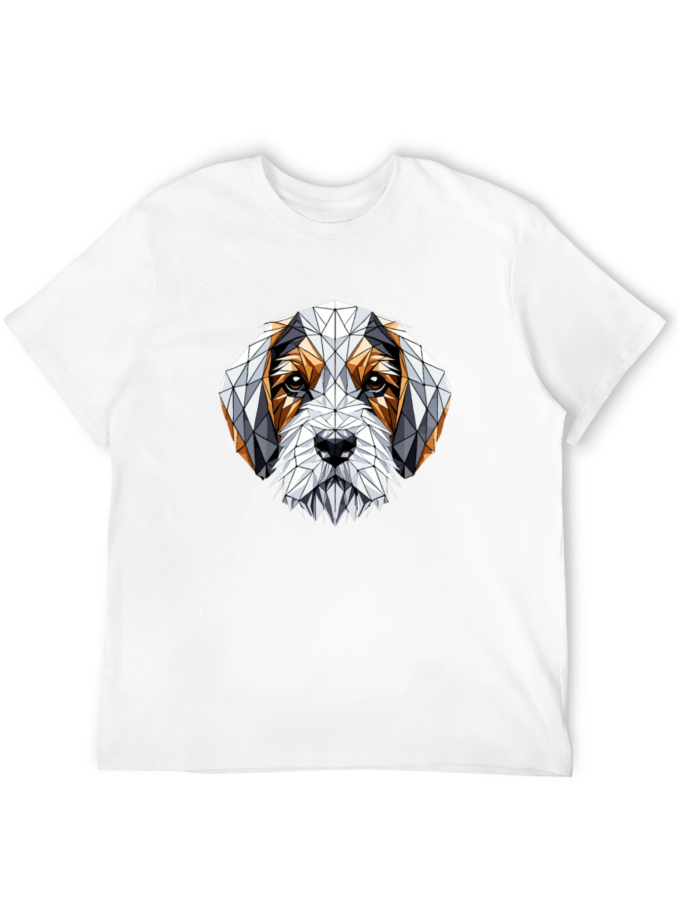 Geometric Dog Graphic T-Shirt - Stylish Mens Tee