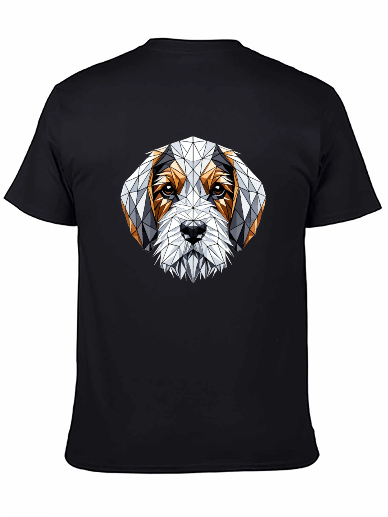 Geometric Dog Graphic T-Shirt - Stylish Mens Tee