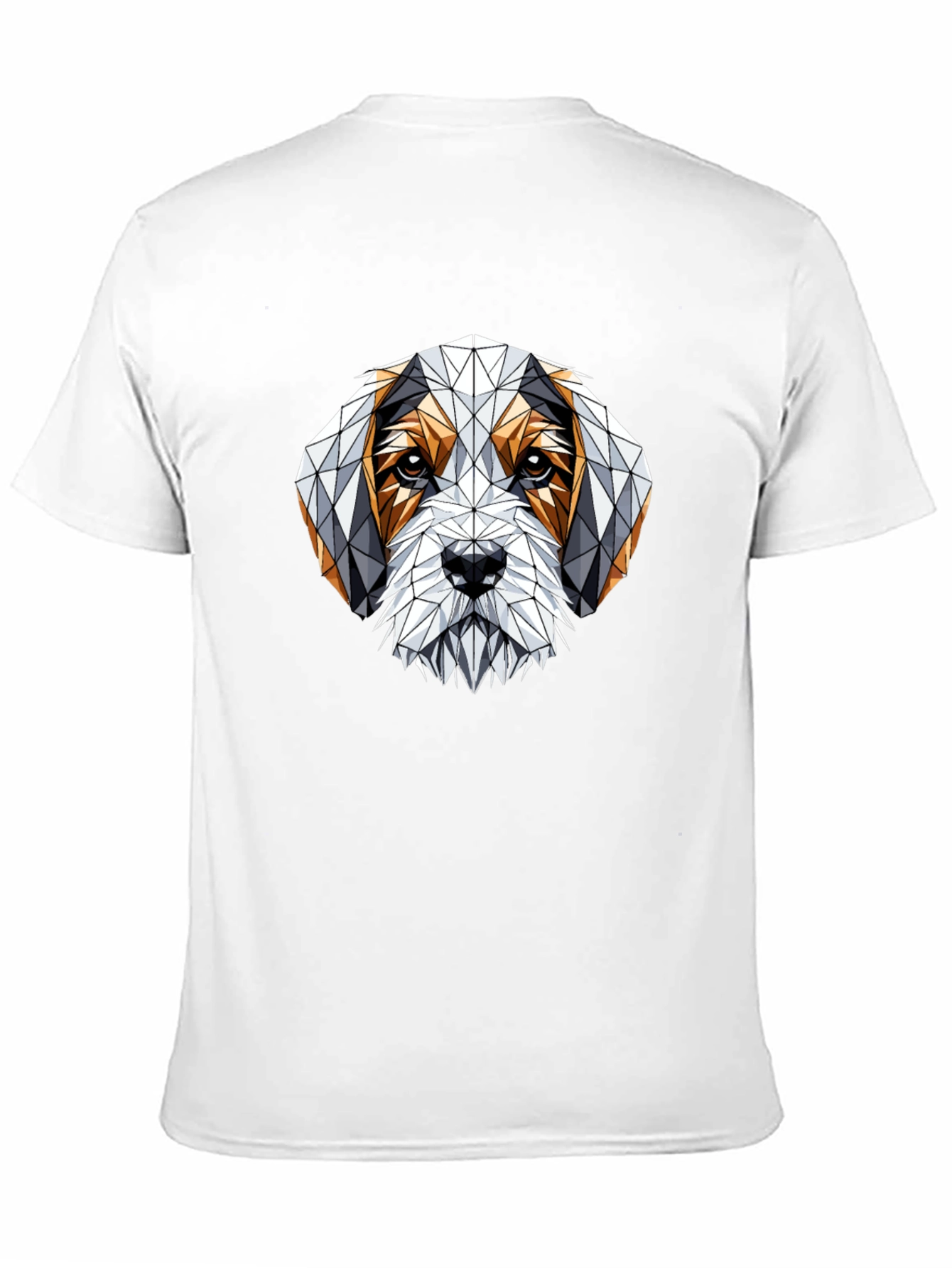 Geometric Dog Graphic T-Shirt - Stylish Mens Tee