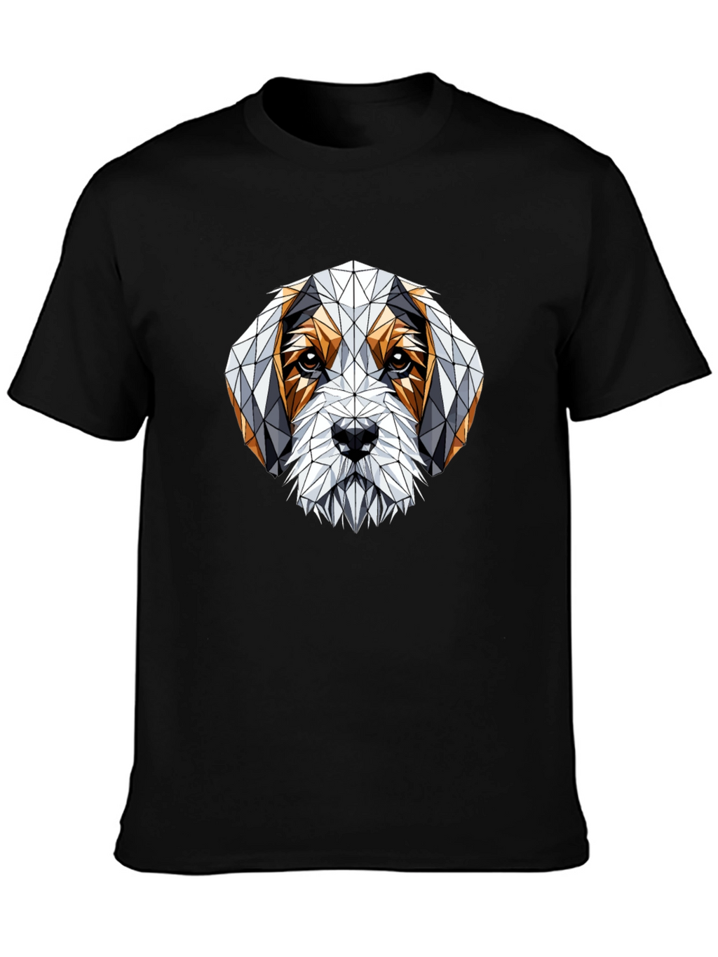 Geometric Dog Graphic T-Shirt - Stylish Mens Tee