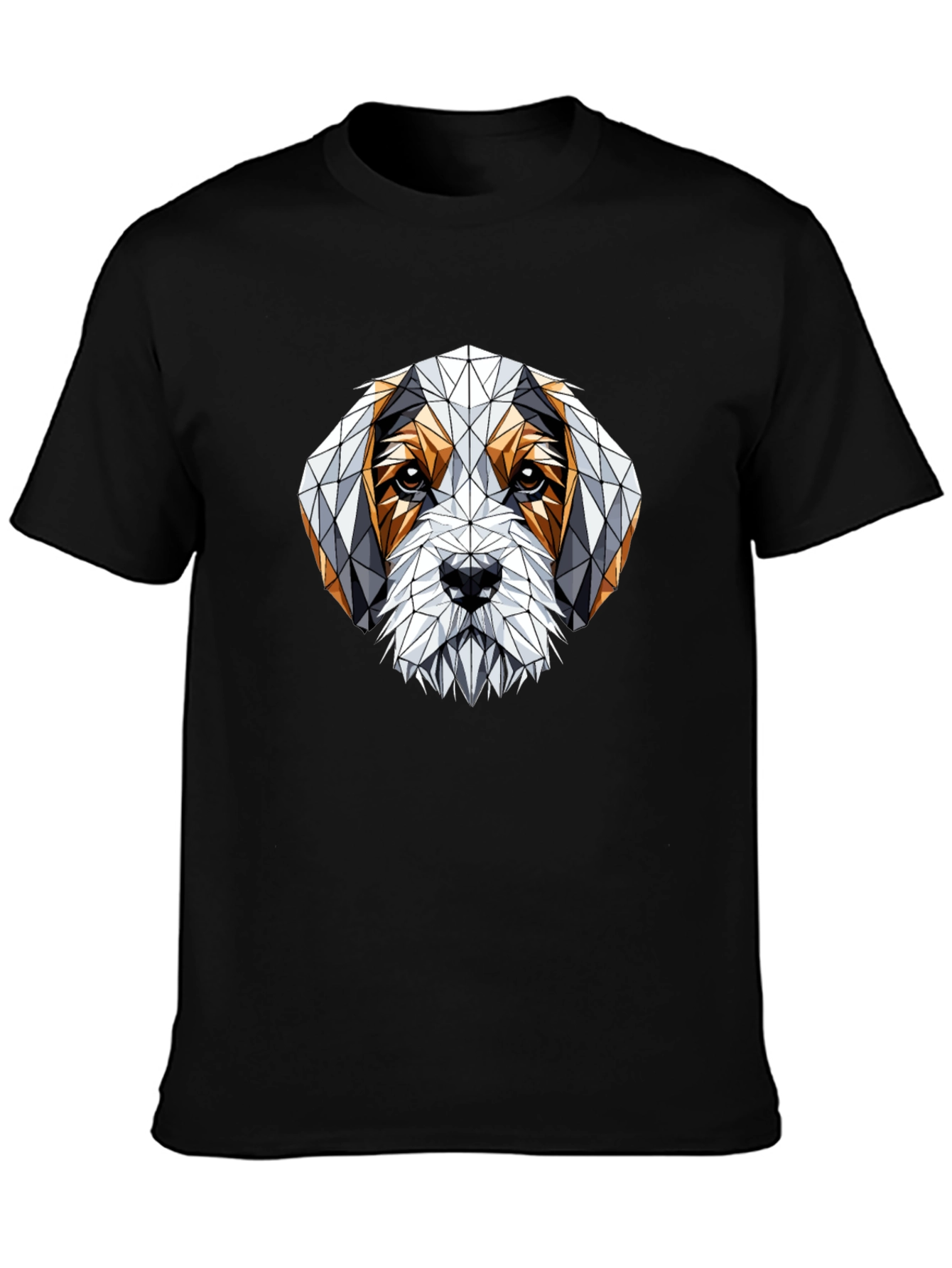 Geometric Dog Graphic T-Shirt - Stylish Mens Tee