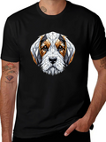Geometric Dog Graphic T-Shirt - Stylish Mens Tee