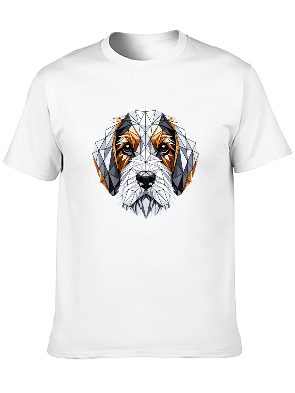 Geometric Dog Graphic T-Shirt - Stylish Mens Tee